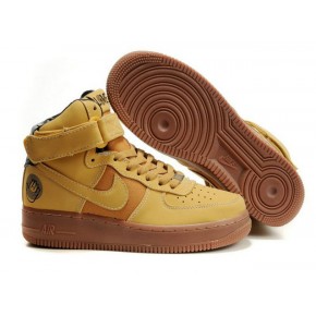 Women Nike Air Force 1 High Brown Shoes - Click Image to Close