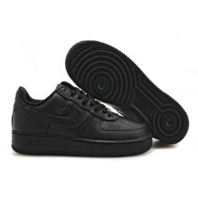 Women Nike Air Force 1 Low All Black Shoes - Click Image to Close