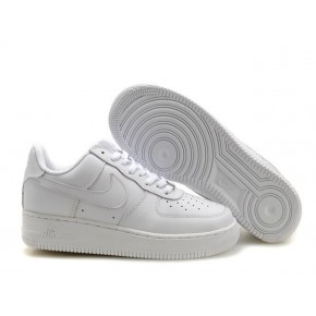 Women Nike Air Force 1 Low All White Shoes - Click Image to Close