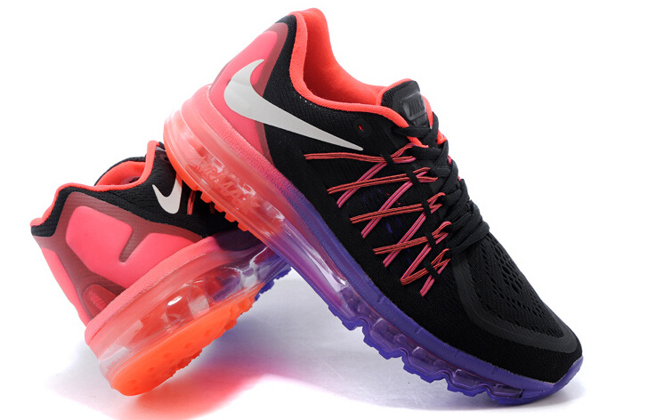 Women Nike Air Max 2015 Black Orange Purple Shoes - Click Image to Close