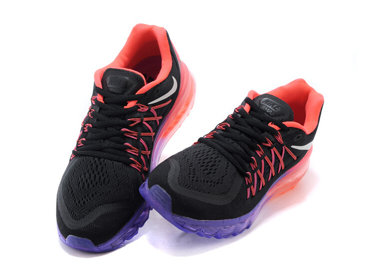 Women Nike Air Max 2015 Black Orange Purple Shoes - Click Image to Close