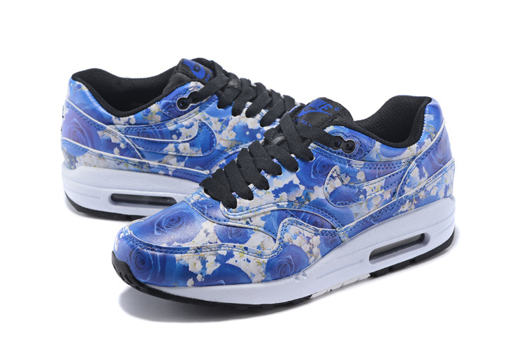 Women Nike Air Max 87 Follower Print Blue White Shoes