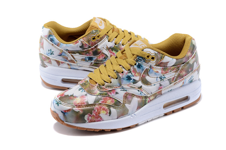 Women Nike Air Max 87 Follower Print Yellow White Shoes