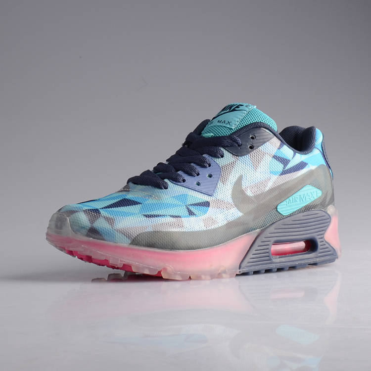 Women Nike Air Max 90 Jelly Black Blue Red Shoes - Click Image to Close