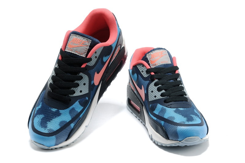 Women Nike Air Max 90 PREM TAPE Blue Red Shoes - Click Image to Close