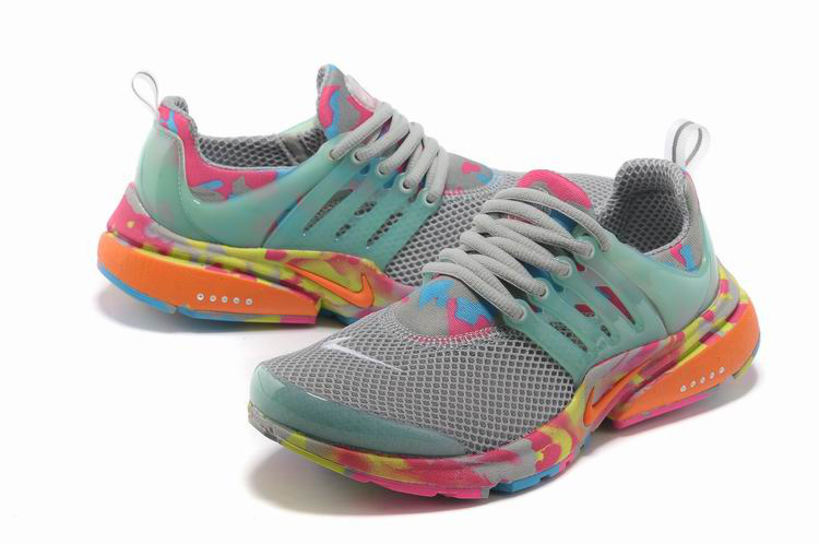 Women Nike Air Presto 1 Camo Grey Light Green Orange Sport Shoes - Click Image to Close