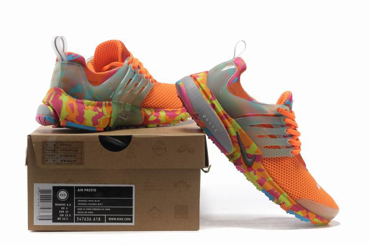 Women Nike Air Presto 1 Camo Orange Sport Shoes - Click Image to Close