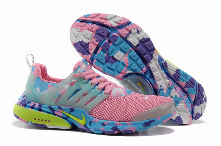 Women Nike Air Presto 1 Camo Pink Blue Yellow Sport Shoes - Click Image to Close