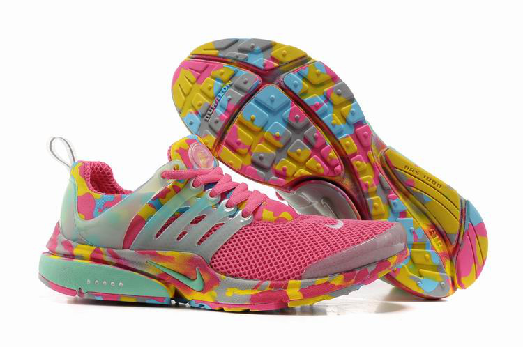 Women Nike Air Presto 1 Camo Pink Light Green Yellow Sport Shoes - Click Image to Close