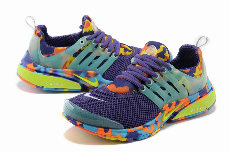 Women Nike Air Presto 1 Camo Purple Light Green Orange Sport Shoes