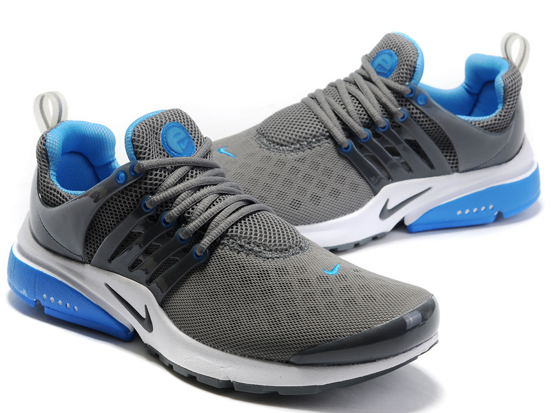 Women Nike Air Presto 2 Carve Grey Black Blue Sport Shoes With Holes
