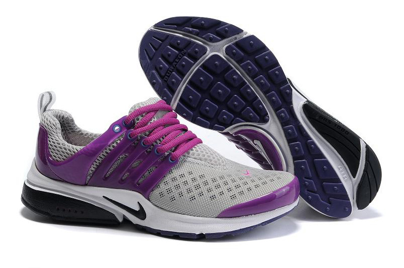 Women Nike Air Presto 2 Carve Grey Purple Black Sport Shoes With Holes