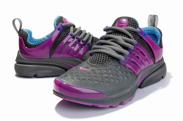 Women Nike Air Presto 2 Carve Grey Purple Sport Shoes With Holes - Click Image to Close