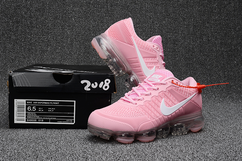 Women Nike Air Vapormax Flyknit Pink White Shoes - Click Image to Close