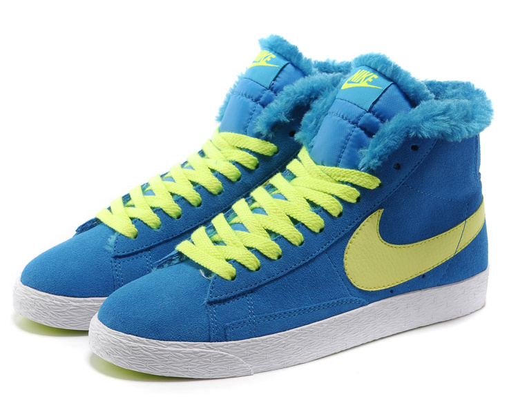 Women Nike Blazer 1 High Wool Blue Volt Shoes