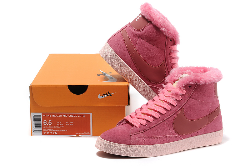 Women Nike Blazer 1 High Wool Pink Shoes