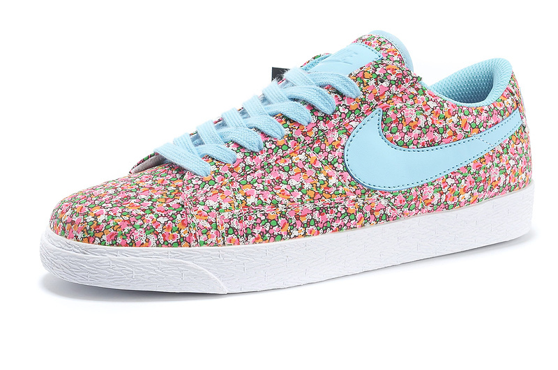 Women Nike Blazer 1 Low Flower Print Light Jade Shoes - Click Image to Close