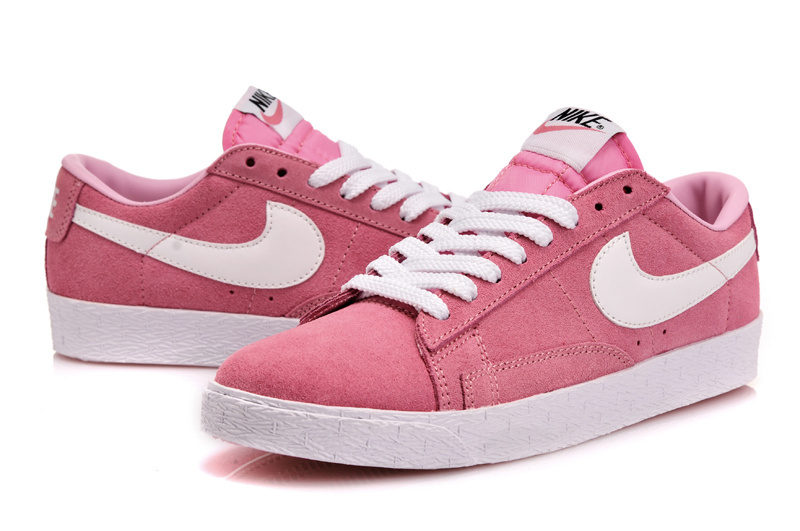 Women Nike Blazer 1 Low Pink White Shoes - Click Image to Close