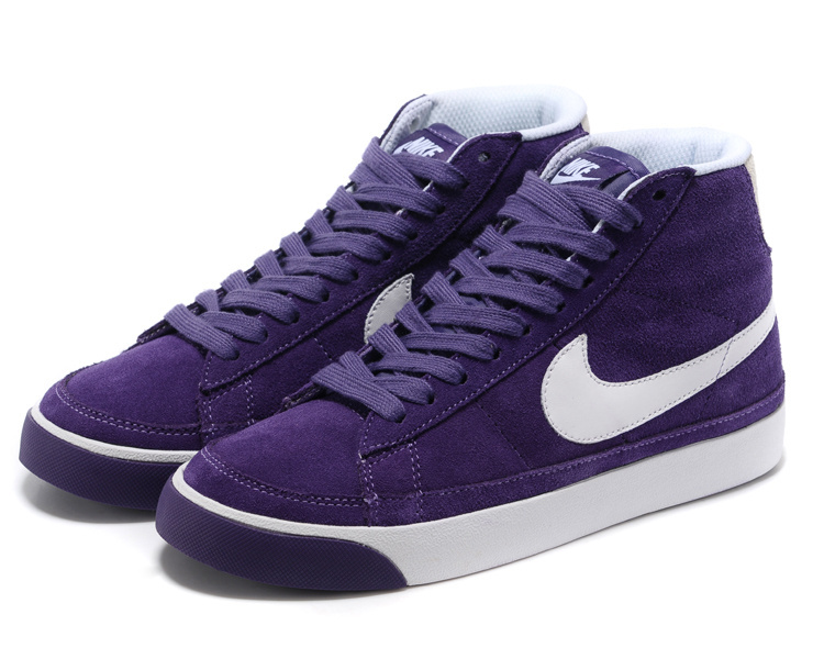 Women Nike Blazer 2 High Purple White Shoes - Click Image to Close