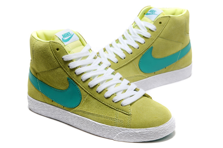 Women Nike Blazer High Fluorscent Green Shoes - Click Image to Close