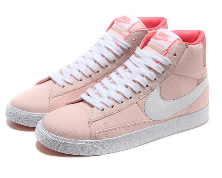 Women Nike Blazer High Light Pink White Shoes - Click Image to Close