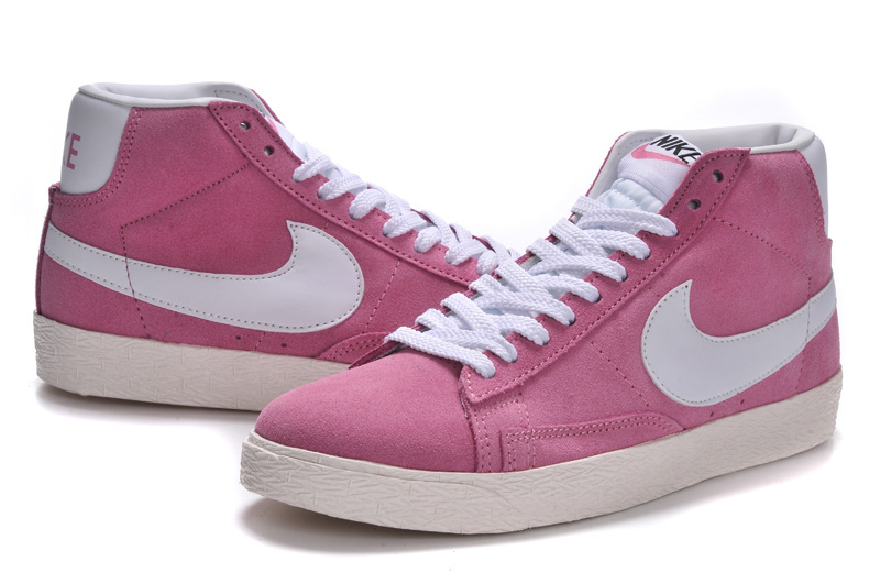 Women Nike Blazer High Pink White Shoes