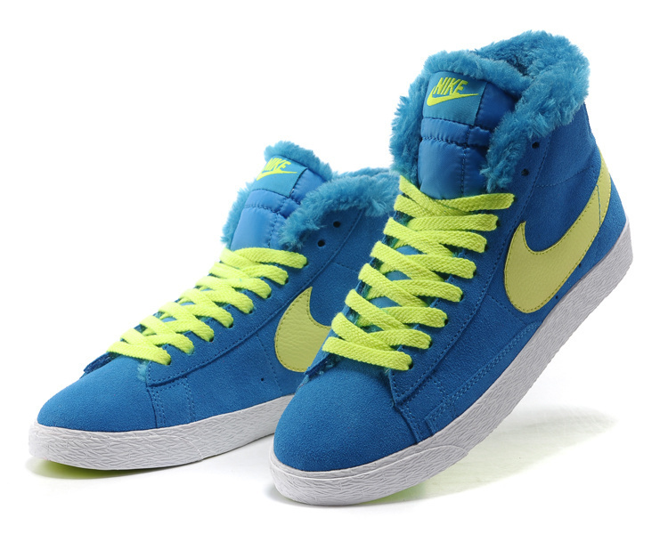 Women Nike Blazer High Wool Blue Green Shoes