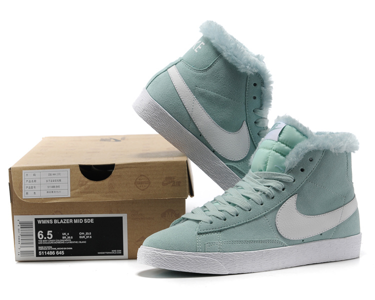 Women Nike Blazer High Wool Light Jade White Shoes