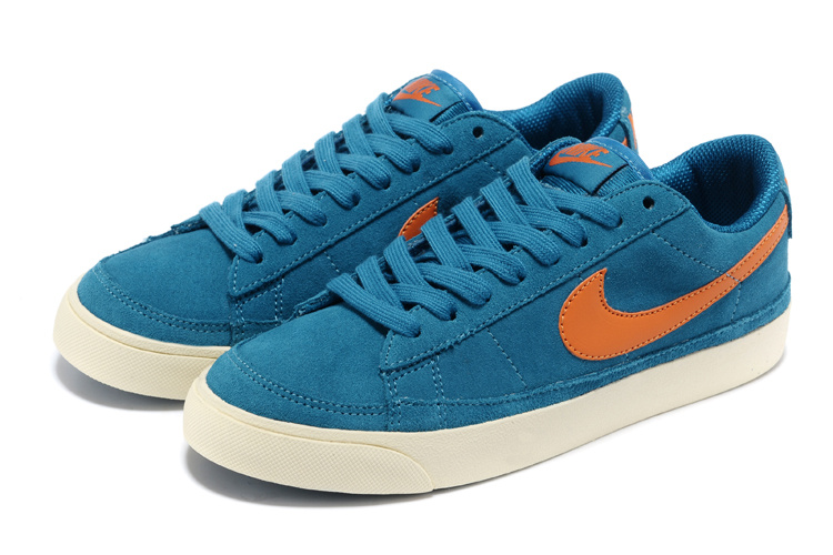 Women Nike Blazer Low Blue Orange Shoes