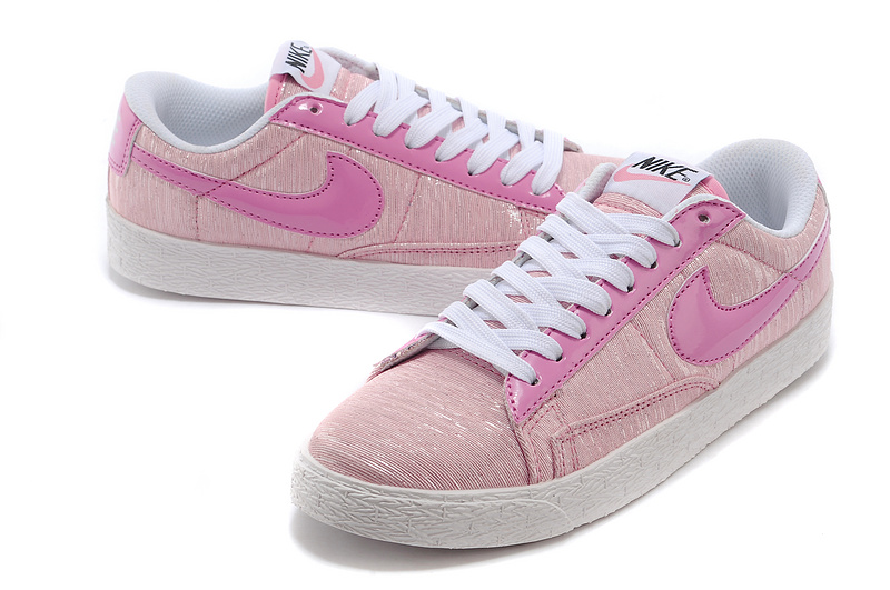 Women Nike Blazer Low Pink Red White Shoes - Click Image to Close