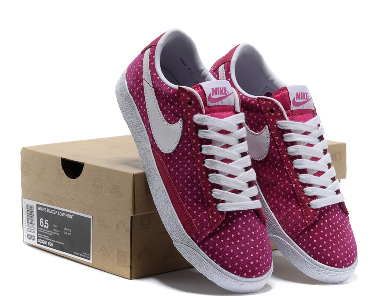 Women Nike Blazer Low Pink White Shoes - Click Image to Close