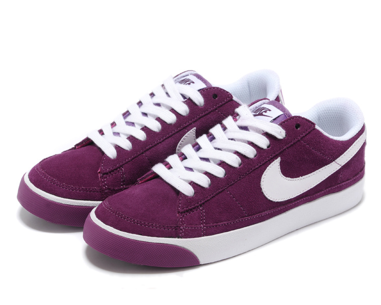 Women Nike Blazer Low Purple White Shoes - Click Image to Close