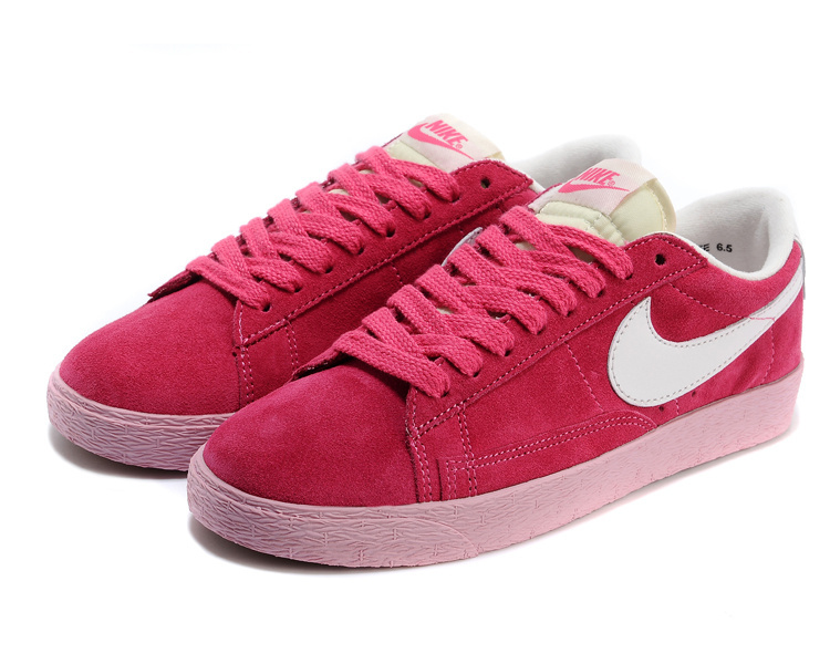 Women Nike Blazer Low Red Pink Shoes - Click Image to Close