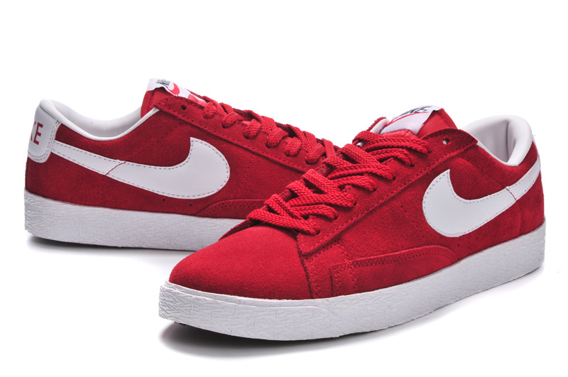 Women Nike Blazer Low Red Shoes - Click Image to Close