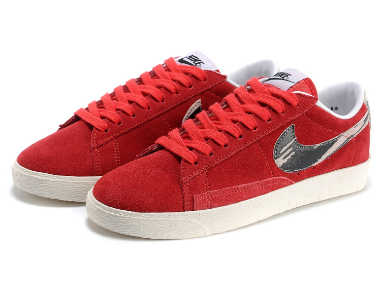 Women Nike Blazer Low Red White Shoes