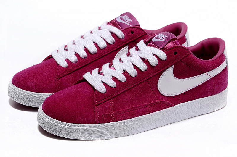 Women Nike Blazer Low Wine Red White Shoes - Click Image to Close