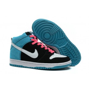 Women Nike Dunk High SB Black Blue Pink Shoes - Click Image to Close