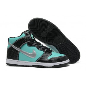 Women Nike Dunk High SB Black Blue Shoes - Click Image to Close