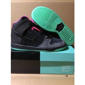 Women Nike Dunk High SB Black Red Green Shoes