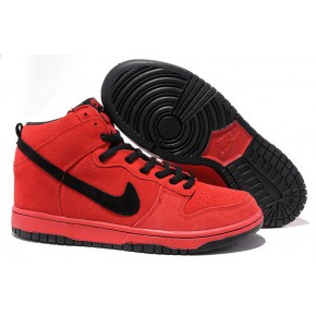 Women Nike Dunk High SB Red Black Shoes - Click Image to Close