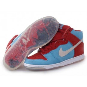 Women Nike Dunk High SB Red Blue Shoes