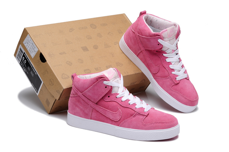 Women Nike Dunk SB Pink White Shoes - Click Image to Close