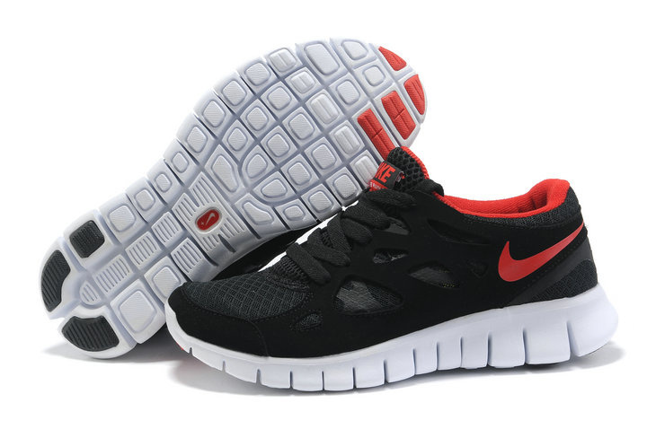 Women Nike Free 2.0 Black Wine Red White Running Shoes