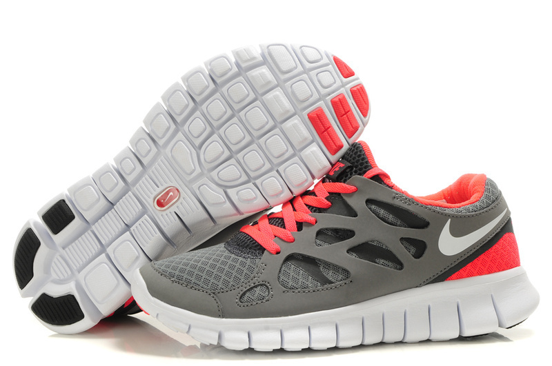 Women Nike Free 2.0 Grey Peach White Running Shoes