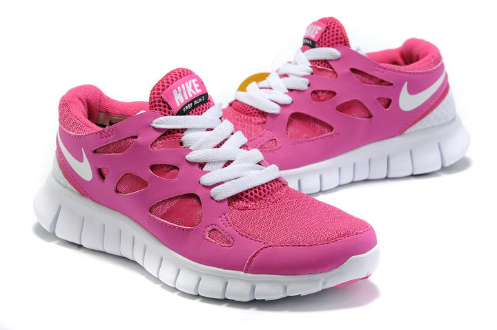 Women Nike Free 2.0 Pink White Running Shoes