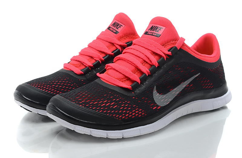 Women Nike Free 3.0 V5 Black Red Running Shoes