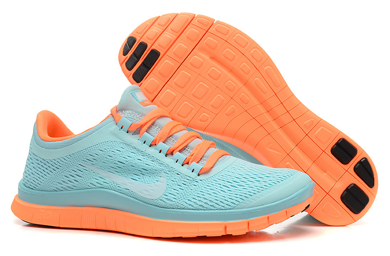 Women Nike Free 3.0 V5 Green Orange Running Shoes - Click Image to Close