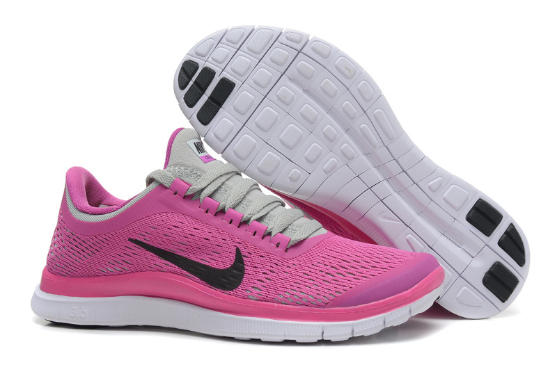 Women Nike Free 3.0 V5 Pink Grey Running Shoes - Click Image to Close