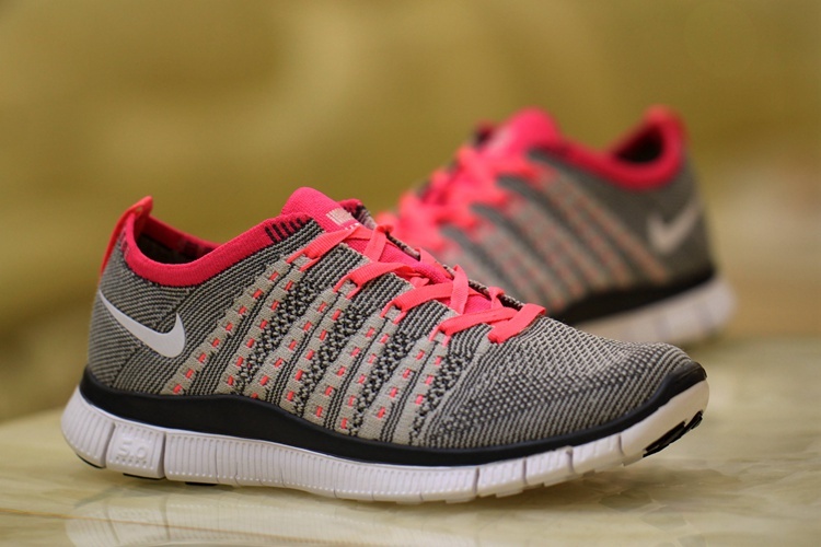 Women Nike Free 5.0 Flyknit Grey Red Shoes