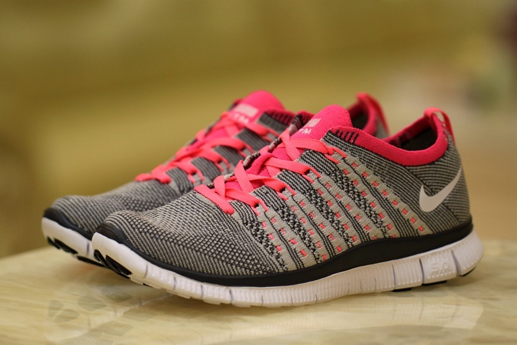 Women Nike Free 5.0 Flyknit Grey Red Shoes